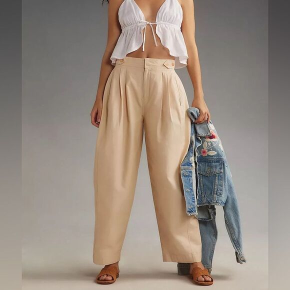 Maeve Pants - NWT Maeve by Anthropologie Neutral Utility Barrel Trouser Pants Size 12